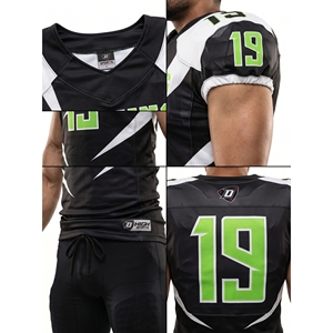 Jersey de Fútbol Americano Personalizado, Transpirable, de Malla Elástica Resistente, Uniforme para Equipo de Fútbol Escolar, Verde Neón y Negro - Product Image 4
