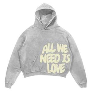 Vente en gros Sweat à capuche pour homme, coupe oversize courte, décontracté, ample, style Hip Hop Gothique, coupe carrée, à manches longues, avec logo personnalisé et impression en relief - Product Image 3