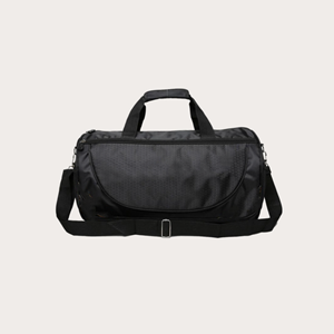Unisex Black Nylon Gym <b>Duffel</b> <b>Bag</b> 30-40L Zipper Closure Casual Durable with Soft Handle and Adjustable Strap - Product Image 1