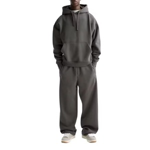 Ensemble de survêtement vintage pour homme, pull à capuche oversize et pantalon de jogging en molleton de coton, fabrication OEM - Product Image 3