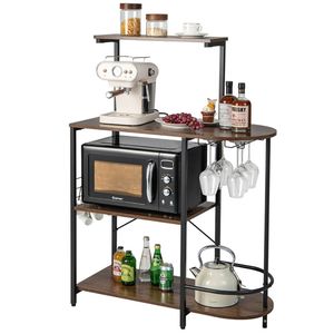 Estante de Cocina de 4 Niveles con 6 Ganchos en Forma de S y Soportes para Copas, para Hoteles y Almacenamiento en el Hogar - Product Image 5
