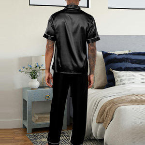 Classic <b>Men</b> <b>Sleeping</b> Suit Lightweight Nightwear Set New Design Smooth Fabric <b>Men</b> Night Suit New Design <b>Men</b> Night Dress - Product Image 2