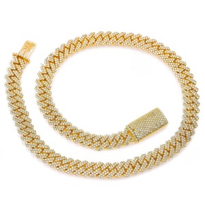 10MM 20" Wholesale Luxury Moissanite Cuban Chain <b>Statement</b> Gold Plated Sterling Silver GRA Certified Hip Hop <b>Necklace</b> Fully Iced - Product Image 1