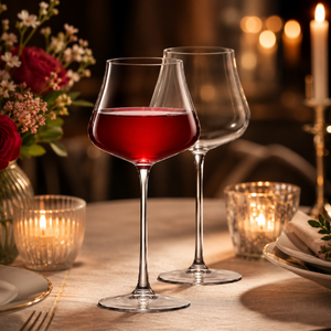 Verres à vin en borosilicate faits à la main de 340 ml, sans plomb, transparents, à pied, pour vin rouge et blanc, réutilisables, vente en gros - Product Image 1