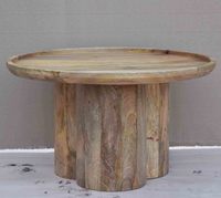 Table basse moderne de luxe en bois massif festonné, personnalisable, table centrale minimaliste sur piétement, mobilier de maison naturel
