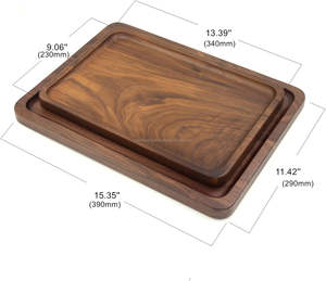 Custom Walnut Wooden Storage <b>Tray</b> with Handles Luxury Organizer <b>Tray</b> <b>for</b> <b>Coffee</b> <b>Table</b> Bathroom Vanity Desk <b>Decor</b> - Product Image 6