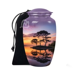 Urna Funeraria Negra con Diseño de Silueta de Pescador, Urna Grande de Aluminio Decorativa para Cenizas de Mamá y Papá - Product Image 5