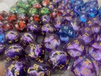 Dés à compteurs de vie D20 en résine à noyau liquide de 33 mm, à bords tranchants, effet œil de dragon, pour D&D, MTG, HP, MP, Turn Order, TCG, 40K, Spindown