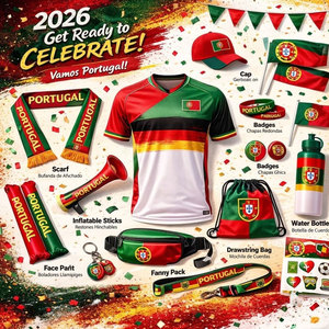 Kit de Aficionado al Fútbol Duradero y Promocional que Incluye Camiseta, Gorra, Bufanda y Banderas para una Experiencia Inolvidable en el Día del Partido - Product Image 1