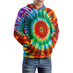 Sudadera con Capucha Oversize de Forro Polar con Logo Personalizado Tie Dye, de Poliéster/Algodón, Estilo Casual Urbano, Ajuste Regular para Hombre, Tejido de Punto - Product Image 3