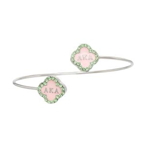 Pink Rhinestone Clover Open Bangle <b>Bracelet</b> Women Fashion Jewelry Elegant <b>Cuff</b> <b>Bracelet</b> Sparkling Accessory Gift for Party - Product Image 1