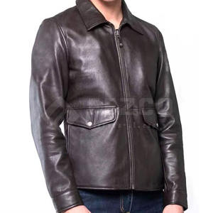 Chaqueta de Invierno para Hombre de Cuero Genuino de Alta Calidad con Cuello Alto y Logotipo Frontal, Impermeable y Transpirable - Product Image 2