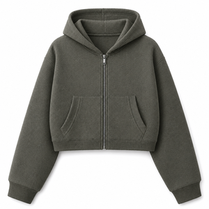 Custom unisex Oversized Heavyweight Full <b>Zip</b> Hoodie 100% Cotton French Terry Charcoal Olive Streetwear Hooded Sweatshirt OEM ODM - Product Image 1