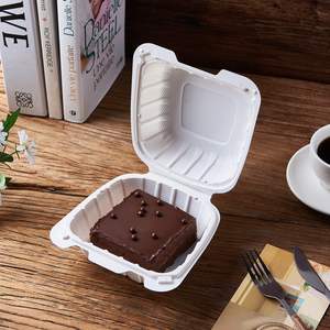 Envase desechable tipo clamshell de 6x6 pulgadas, resistente, impermeable, ecológico, biodegradable, a base de bagazo, para fideos y alimentos, OEM - Product Image 5