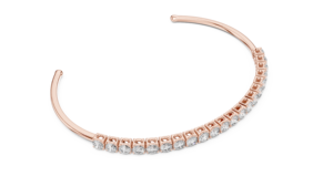 Rose Gold Plated <b>Charm</b> <b>Bracelet</b> with Brilliant Cut Diamonds Channel Set Classic Women's Jewelry Everyday Wear 18k Gold <b>Silver</b> - Product Image 3