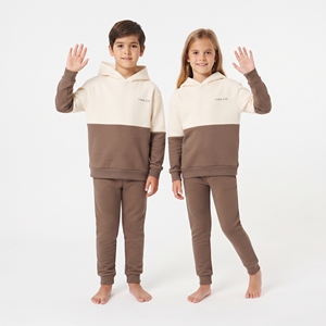 Ensemble de survêtement à capuche bicolore pour enfants, garçons et filles, avec sweat à capuche et pantalon de jogging, tenue décontractée et sportive assortie - Product Image 5
