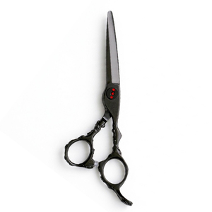 Ciseaux de coiffure professionnels de haute qualité pour salon de coiffure, noirs, avec poignée ergonomique texturée, ciseaux à cheveux professionnels - Product Image 1