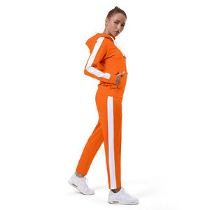 Conjunto Deportivo de Dos Piezas para Mujer, Talla Grande, Informal, Transpirable, con Capucha, Estampado Sólido, Invierno 2026 - Product Image 3