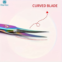Ciseaux à cuticules professionnels de style russe, logo personnalisé, pointe incurvée extra fine, coupe-peaux mortes en acier inoxydable pour nail art