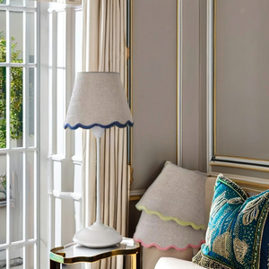 โคมไฟผ้าสไตล์หอยเชลล์ทำด้วยมือหลอดไฟหลังแข็งสำหรับตกแต่งบ้านในร่ม-ตัวเลือกที่มีสีสัน - Product Image 3