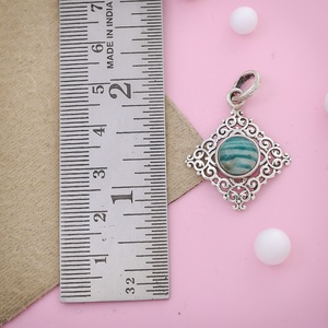 Natural Agate Gemstone Pendant 925 Sterling Silver Gold Bezel Setting Trendy Handmade Tiny Charm Jewelry Necklace Manufacturer - Product Image 2