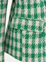 Blazers pour femmes Emily in Paris S2, Emily Cooper, vert à carreaux, double boutonnage, col cranté, 100% laine respirante, toutes saisons