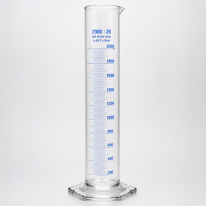 Cylindre gradué en verre de 2000 ml, bleu, équipement de mesure pour laboratoire de chimie - Product Image 4
