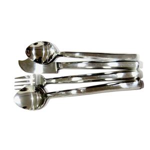 Ensemble de couverts en acier inoxydable forme de barre carrée plate poignée faite à la main style occidental et conception différente couverts - Product Image 1