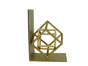 Artesign Impex – Lot de 2 serre-livres géométriques sculpturaux en métal doré, supports de livres modernes pour bibliothèque, bureau, maison et décoration intérieure - Product Image 2