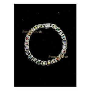 Bijoux de luxe sur mesure, vintage, en argent 925, chaîne à maillons multiples CZ, 8 pouces, charme géométrique pour homme, plaqué rhodium, pour fiançailles et mariage - Product Image 1