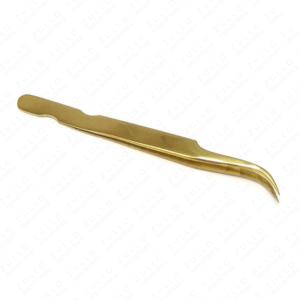 Gold Stainless Steel Eyelash Tweezers Custom Private Label Pointed Tip Volume Lash Extension Professional <b>Tool</b> - Product Image 3