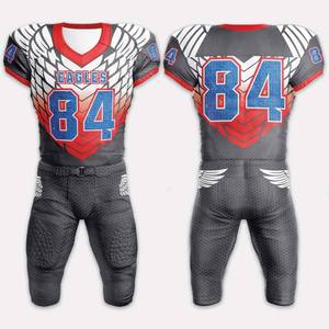 Custom Sublimated American Football Uniform Lightweight Breathable Jersey Pants Set for Men Youth Teams Wholesale Football Sets - Product Image 2