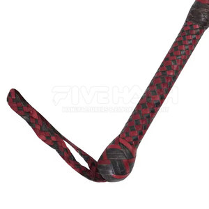 Fouet en cuir de vachette de qualité supérieure, cuir véritable durable, prise en main solide, design flexible, parfait pour l'entraînement et la pratique en extérieur - Product Image 2