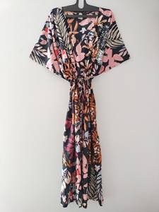 Robe Kaftan Vintage en Coton Lavable pour Femme, Longueur Genou, Motif Floral en Dentelle – Douce, Respirante, Coupe Ample, Style A-Line, Idéale pour l'Été et le Quotidien - Product Image 4