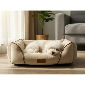 Cuccia per Cani Yommy in Velluto a Coste con Interno in Peluche, Bordi Rialzati, Antiscivolo, Lavabile, Disponibile in 7 Colori e 3 Misure per il Tuo Amico Peloso - Product Image 3