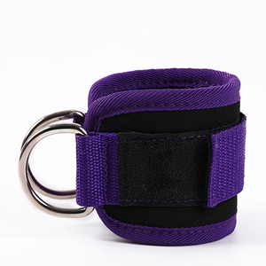 Neoprene Professional Protection Breathable Heavy Duty Unisex Double <b>Ring</b> <b>Adjustable</b> Ankle Strap for Weight Lifting Gym Training - Product Image 2