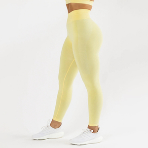 High Waist Seamless Knitted <b>Leggings</b> Full Length Solid Color <b>Push</b> <b>Up</b> Breathable Sporty Women's Yoga Pants - Product Image 4