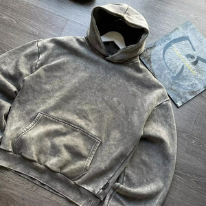 Sudadera con Capucha Lisa OEM Personalizada con Lavado Ácido, 500 GSM, Forro Polar Pesado, Oversize, Fabricante Mayorista - Product Image 3