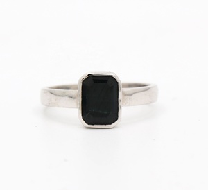 Bague de mariage unisexe en argent sterling 925 avec saphir bleu naturel 2,50 carats, taille radiant, sertie clos, certifiée - Product Image 1