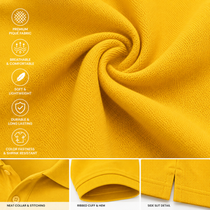 Polo jaune personnalisé en gros |   Polo d'entreprise en polyester OEM ODM |   Polo de golf avec logo brodé pour le travail - Product Image 5
