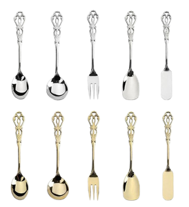 Tenedor de Metal Dorado y Plateado para Postres, Frutas y Ensaladas, Ideal para Regalo, el Más Vendido en India, Cubertería para Bodas y Cocina - Product Image 1