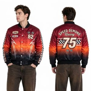 Chaqueta de Satén Navy Sakura Night para Hombre, Estampado de Flores de Cerezo, Tela de Satén Suave, Cierre Completo, Chaquetas de Estilo Urbano Premium - Product Image 2