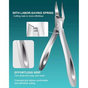 Coupe-ongles professionnel en acier inoxydable, lame plate droite, pointe acérée, pour usage adulte, style simple - Product Image 2