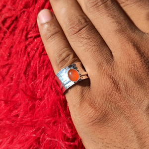 Carnelian <b>Spinner</b> <b>Ring</b> 925 Sterling Fidget Carnelian <b>Silver</b> <b>Spinner</b> <b>Ring</b> Anxiety Relief Handmade Boho Jewelry Gift - Product Image 3
