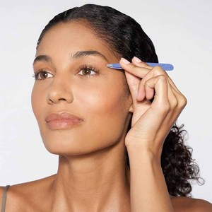 Pinzas para Cejas de Acero Inoxidable Azul con Punta Inclinada, Ligeras, Duraderas, Herramienta de Belleza Personalizada - Product Image 4