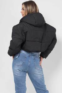 Veste matelassée courte d'hiver personnalisée pour femme – Vêtement décontracté haut de gamme pour femme avec fermeture éclair coupe-vent et poches latérales – Vestes pour femme - Product Image 5