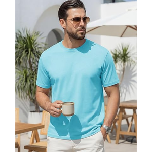 Camiseta de manga corta con cuello redondo y bolsillo en el pecho para hombre, corte regular, de algodón ligero, informal, básica para el día a día - Product Image 3