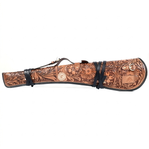 Étui de selle en cuir de style western pour l'équitation avec sangle, design holster, étui de transport pour équipement équestre - Product Image 2