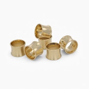 Set Of 6 Elegant Gold Metal Napkin <b>Rings</b> Premium Polished Brass Napkin Holders For Decorative Table Settings And Formal Events - Product Image 1