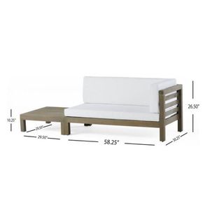 Set di Mobili da Giardino OANA con Divanetto Angolare Bianco e Tavolino da Caffè, Elegante Arredamento per Esterni - Product Image 3
